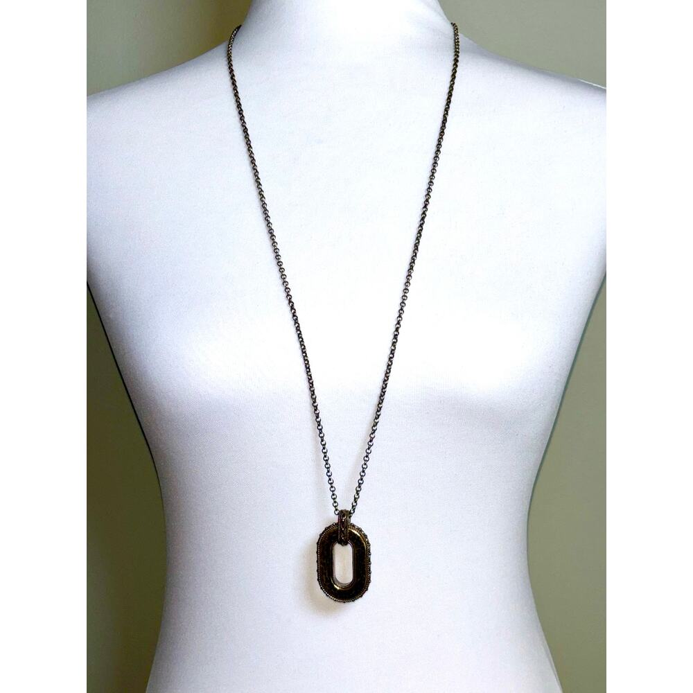 Brighton Silver and Gold Tone Desert Dusk Reversible Pendant Necklace